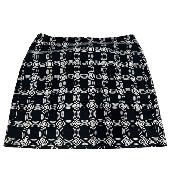 Banana Republic Factory Black White‎ Print Miniskirt 10 Circles Cotton Blend - Picture 2 of 9